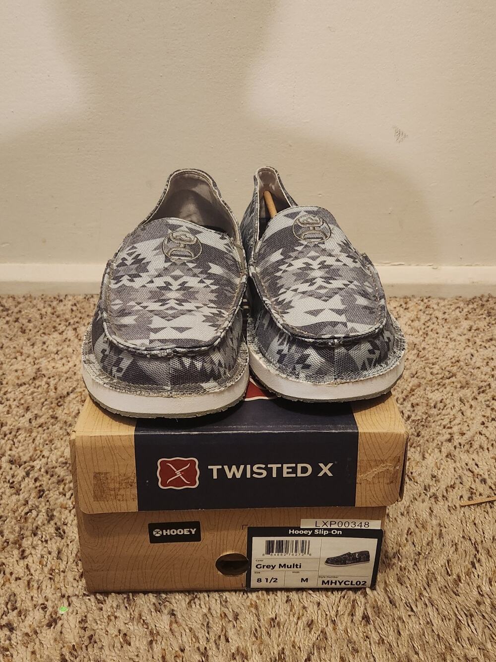 Men's Hooey Grey Multi Men’s Slip on Grey Multi Size 8 1/2 M